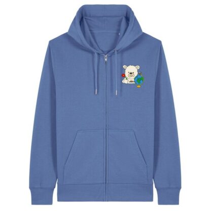 Bio-Hooded Sweatjacke Erwachsene (Baui Weltkugel) - Vorne